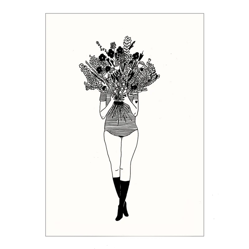 postkaart flower girl
