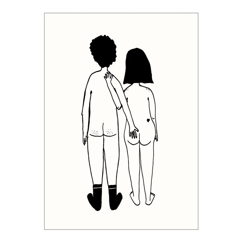 postkaart naked couple