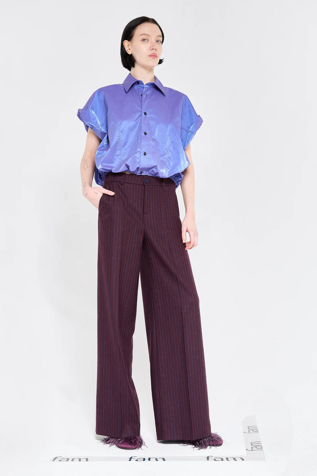 Blauwe blouse