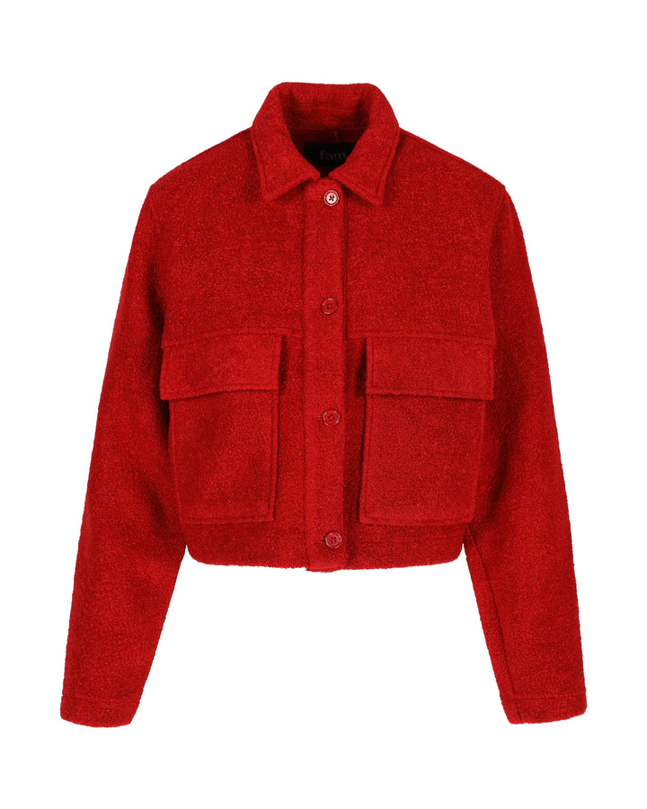Bouclé jasje – bold in red