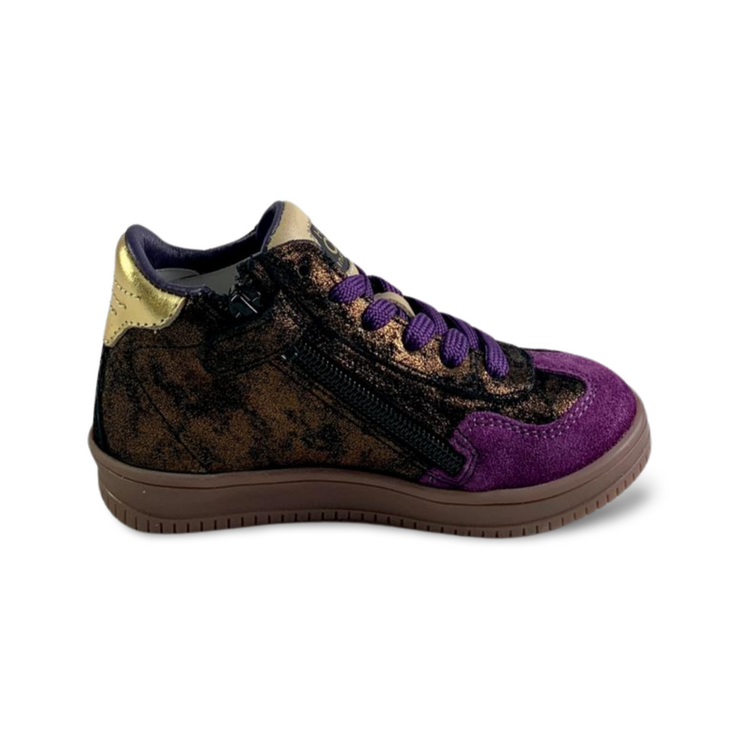 Sneaker paars en brons