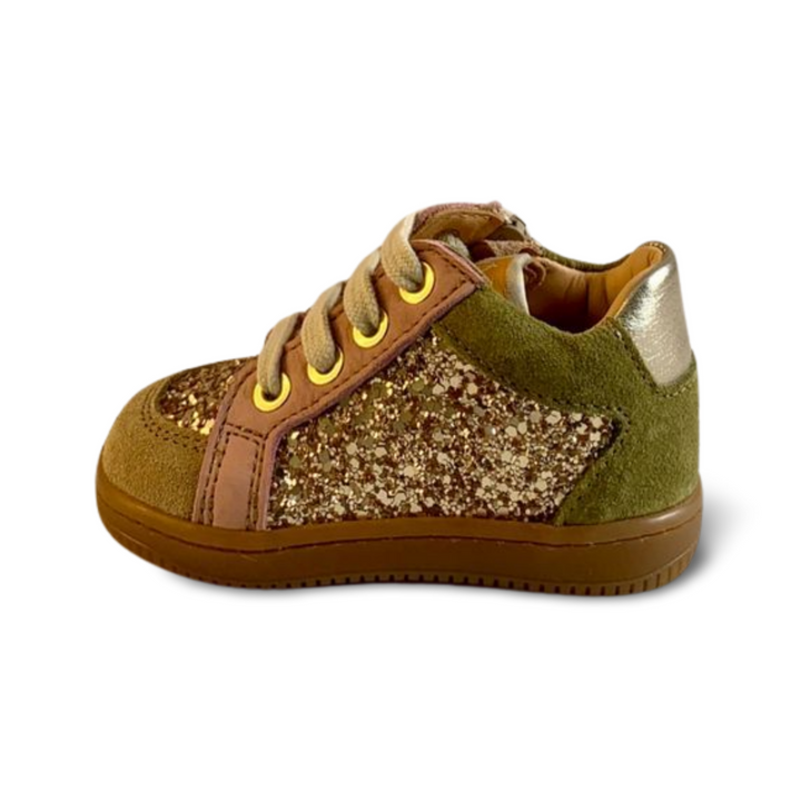 Eerste schoentje Ocra met glitter