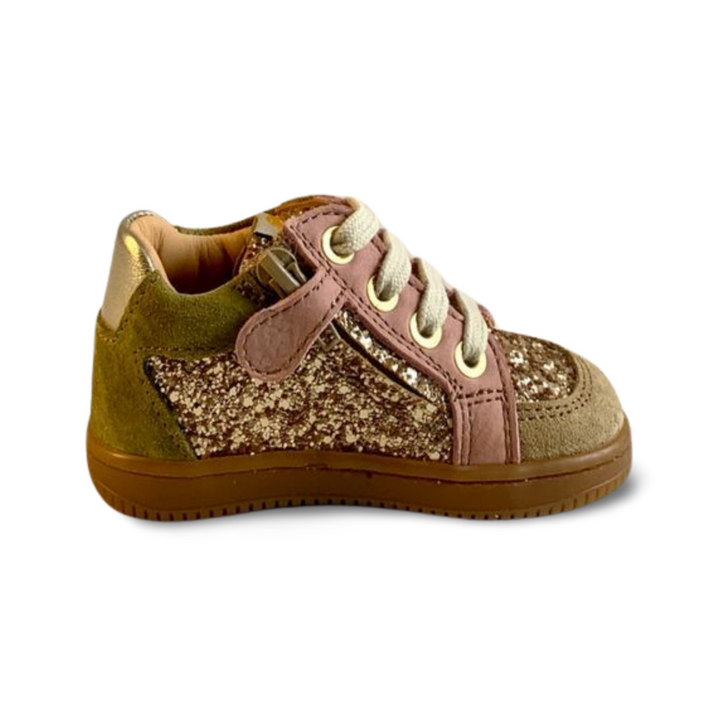 Eerste schoentje Ocra met glitter