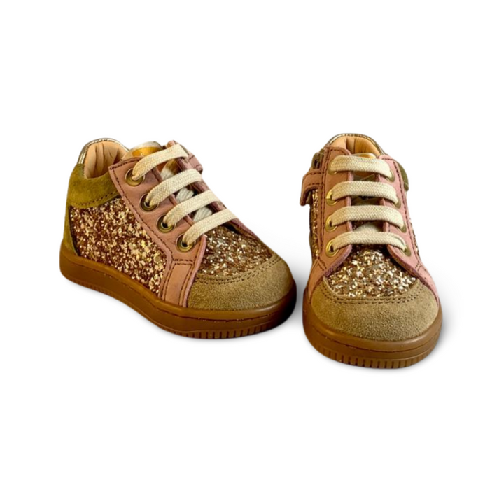 Eerste schoentje Ocra met glitter