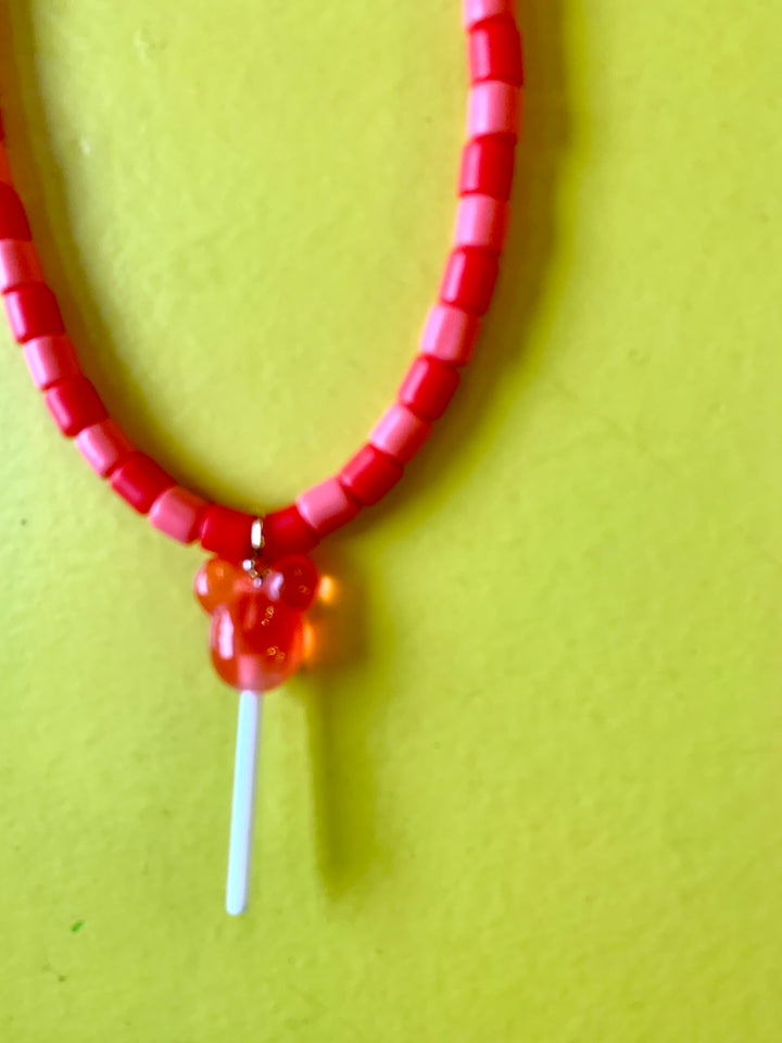 Ketting lolly Mickey  roze