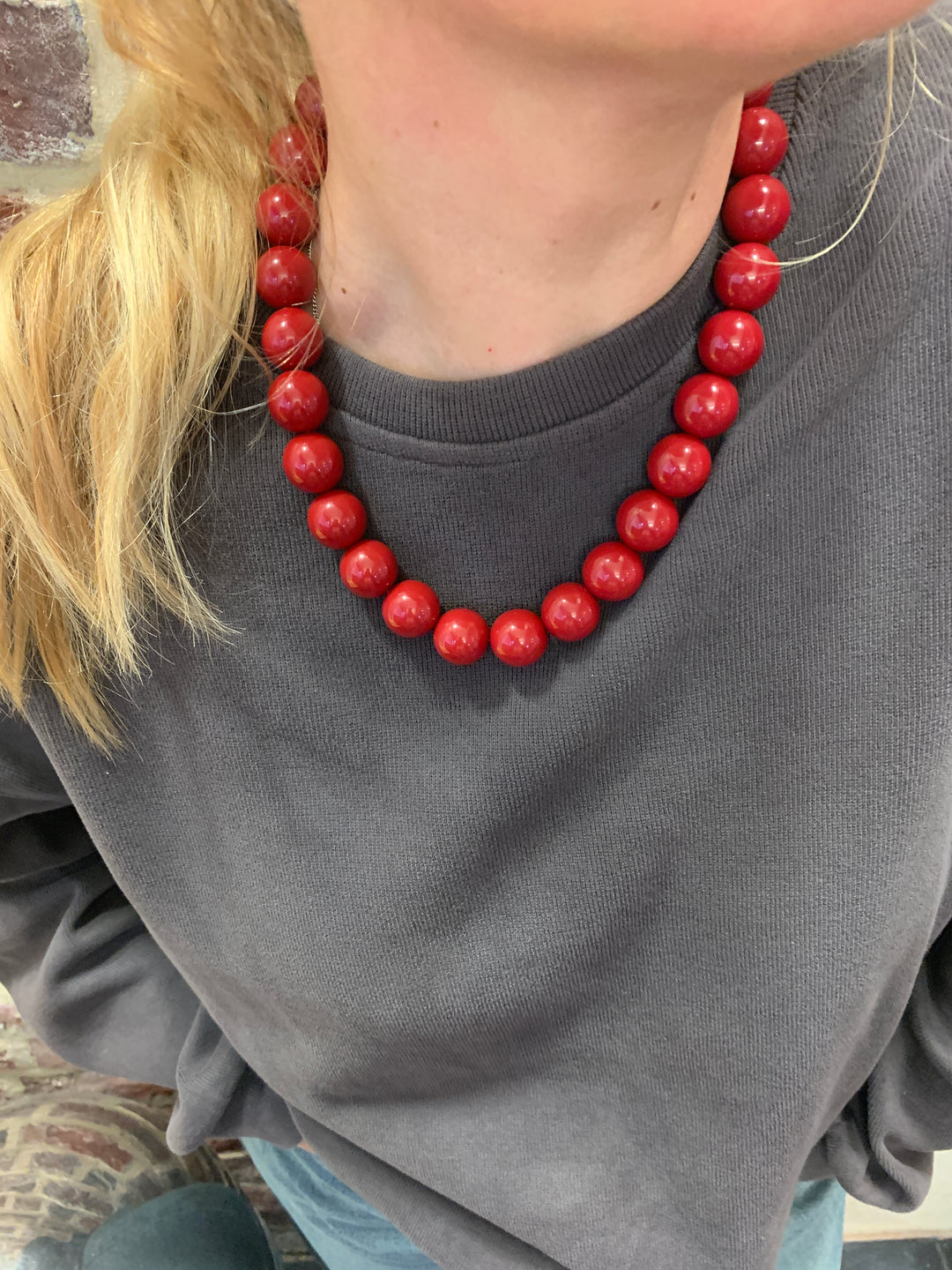 kralenketting bordeaux/rood