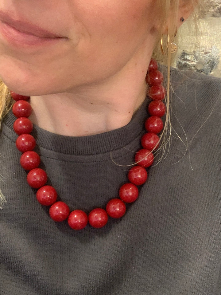 kralenketting bordeaux/rood